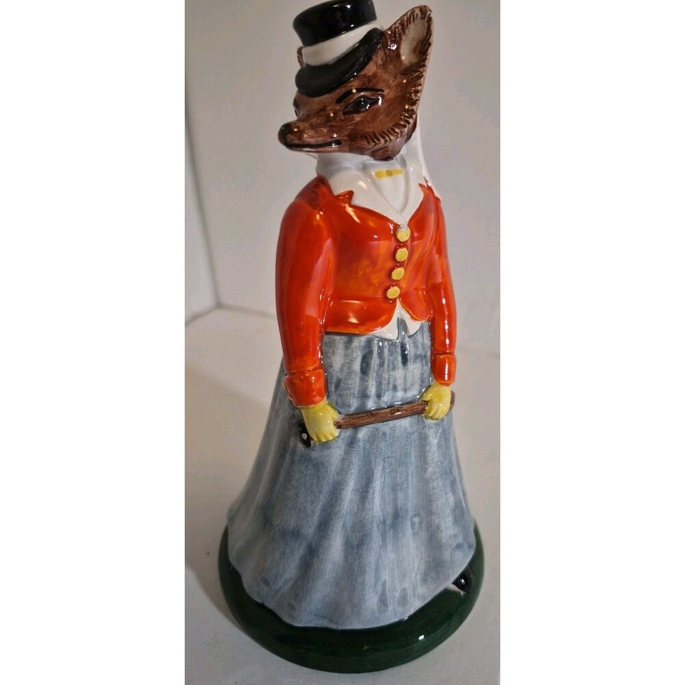 Fox Hunt Hunting Lady Rider Fox Figure Orange Coat Blue Skirt W Hat Ceramic